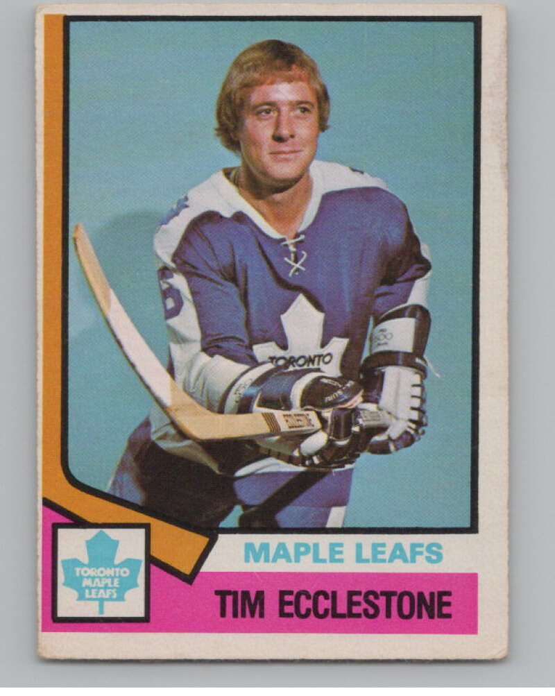 1974-75 O-Pee-Chee #323 Tim Ecclestone NHL Toronto Maple Leafs  V103431 Image 1