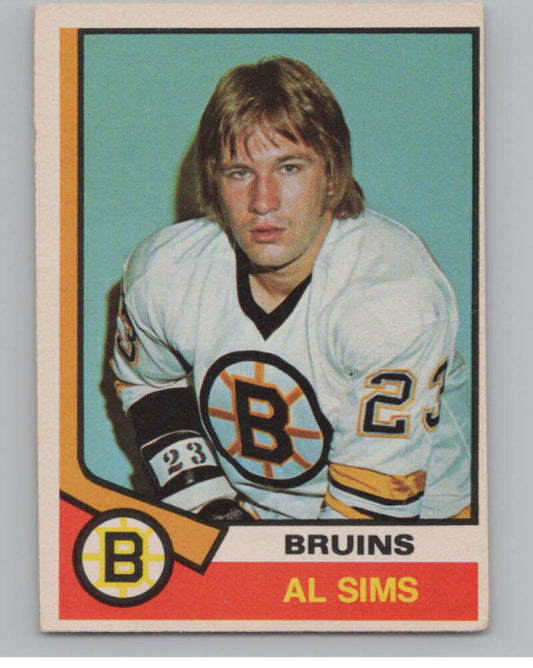 1974-75 O-Pee-Chee #333 Al Sims NHL RC Rookie Boston Bruins  V103433 Image 1