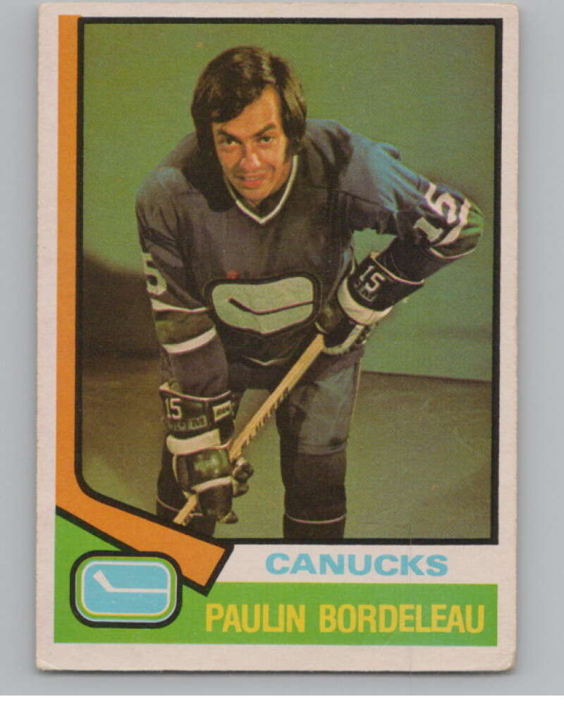 1974-75 O-Pee-Chee #340 Paulin Bordeleau NHL RC Rookie Canucks  V103435 Image 1
