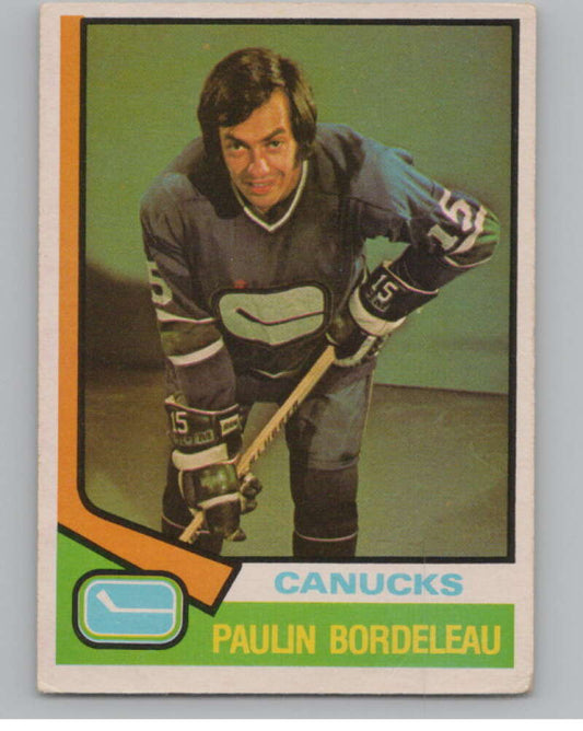 1974-75 O-Pee-Chee #340 Paulin Bordeleau NHL RC Rookie Canucks  V103435 Image 1