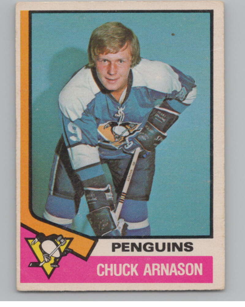 1974-75 O-Pee-Chee #385 Chuck Arnason NHL RC Rookie Penguins  V103447 Image 1