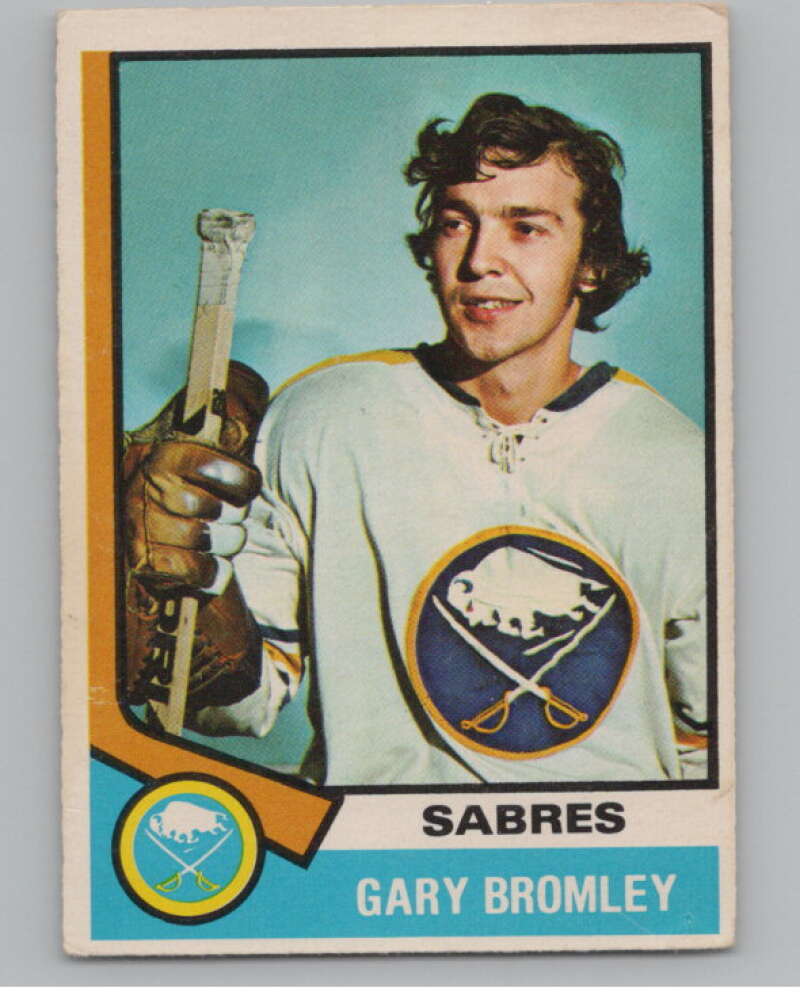 1974-75 O-Pee-Chee #7 Gary Bromley  RC Rookie Buffalo Sabres  V103452 Image 1