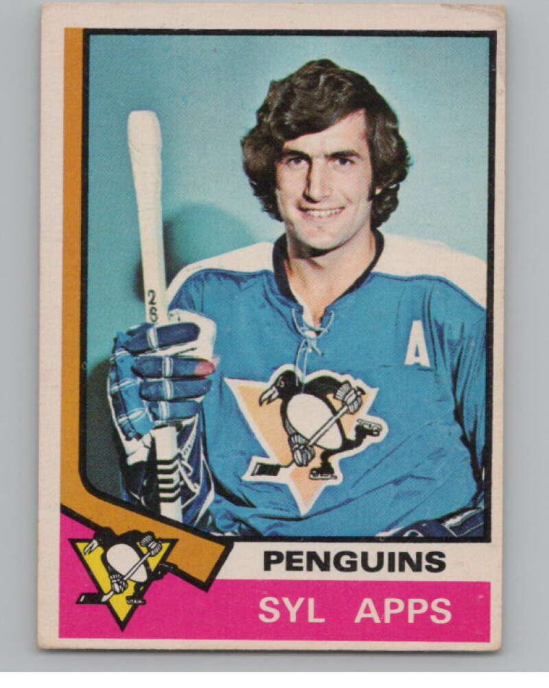 1974-75 O-Pee-Chee #13 Syl Apps Jr.  Pittsburgh Penguins  V103457 Image 1