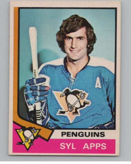 1974-75 O-Pee-Chee #13 Syl Apps Jr.  Pittsburgh Penguins  V103459 Image 1