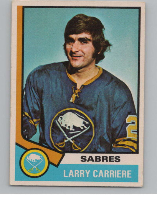 1974-75 O-Pee-Chee #43 Larry Carriere  Buffalo Sabres  V103486 Image 1