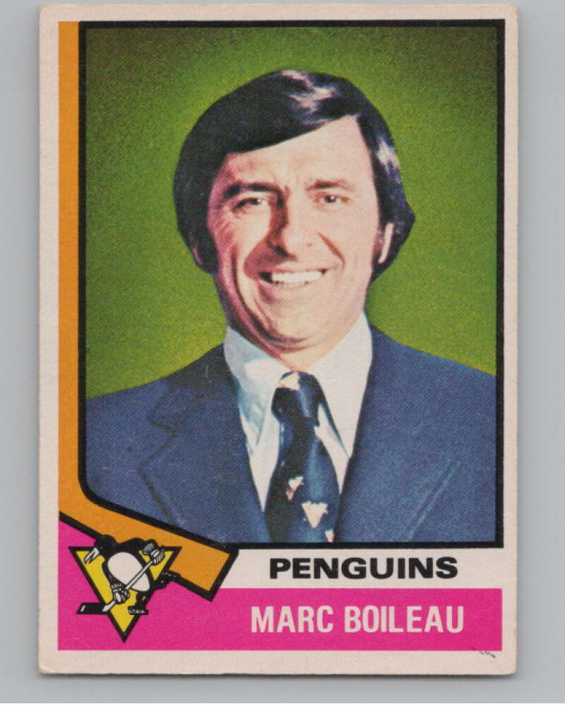 1974-75 O-Pee-Chee #49 Marc Boileau CO  Pittsburgh Penguins  V103491 Image 1