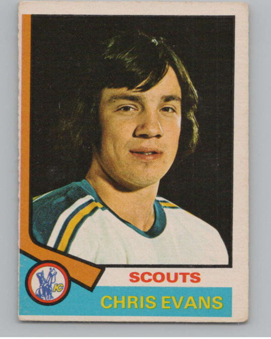 1974-75 O-Pee-Chee #59 Chris Evans  Kansas City Scouts  V103498 Image 1