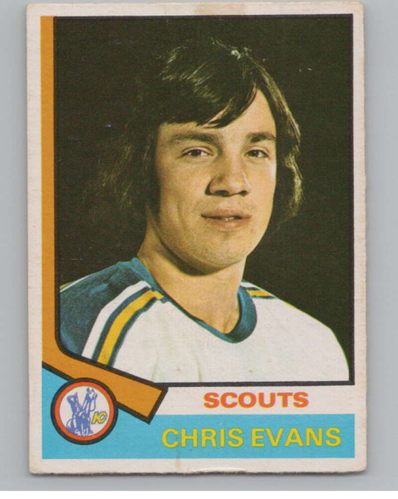 1974-75 O-Pee-Chee #59 Chris Evans  Kansas City Scouts  V103499 Image 1