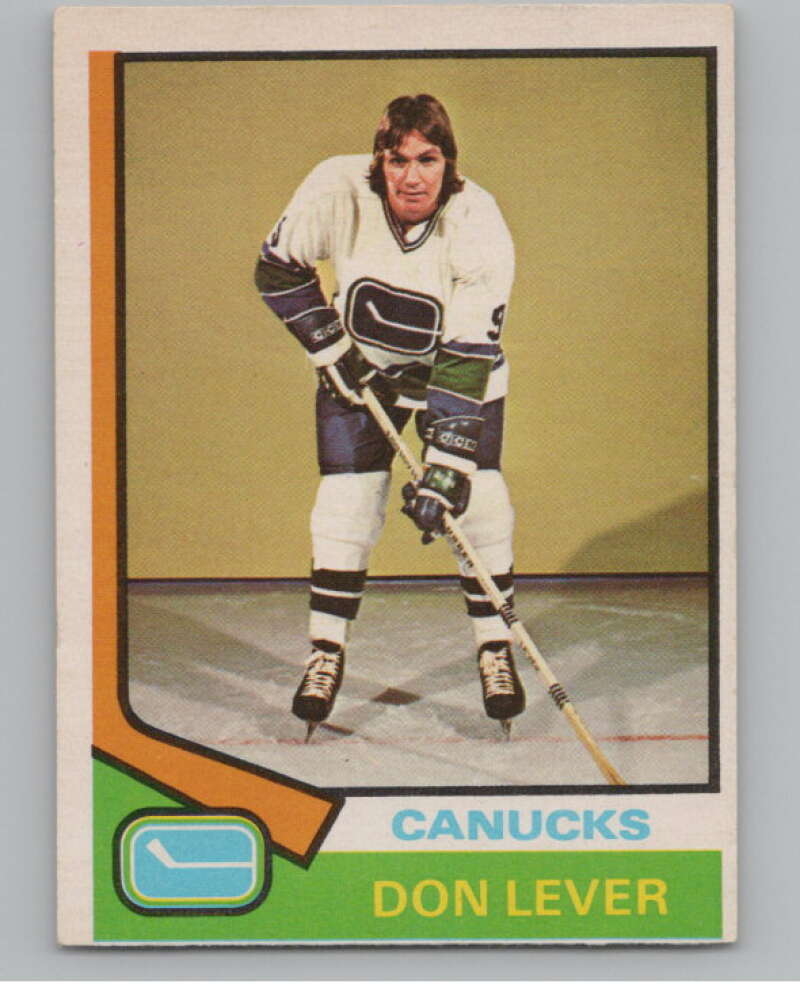 1974-75 O-Pee-Chee #94 Don Lever  Vancouver Canucks  V103530 Image 1