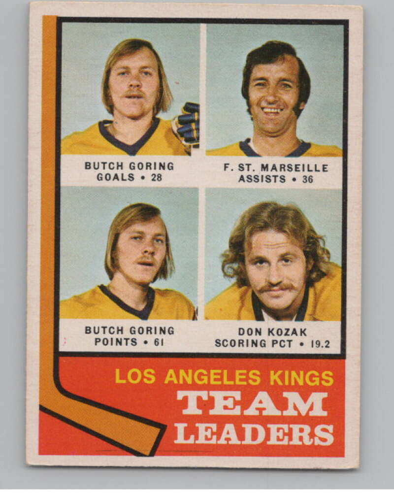 1974-75 O-Pee-Chee #98 Don Kozak/Butch Goring/Frank St. Marseille  V103532 Image 1