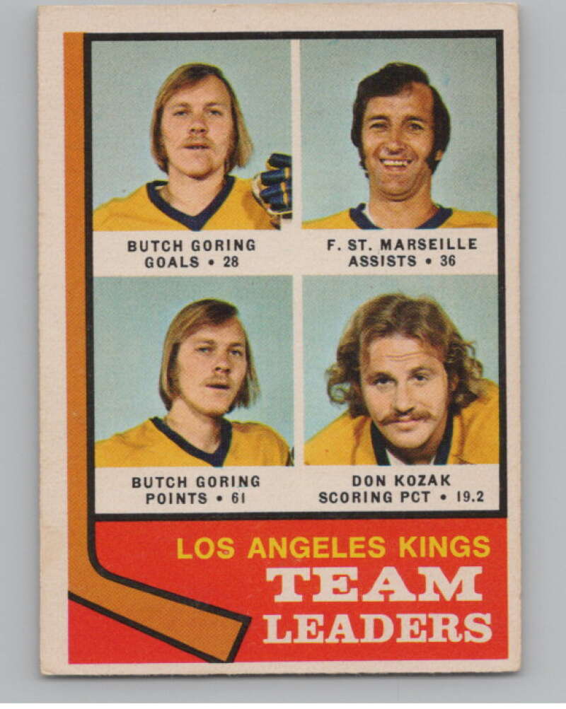 1974-75 O-Pee-Chee #98 Don Kozak/Butch Goring/Frank St. Marseille  V103533 Image 1