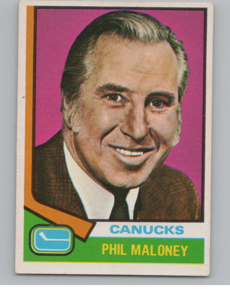 1974-75 O-Pee-Chee #104 Phil Maloney CO  RC Rookie Canucks  V103540 Image 1