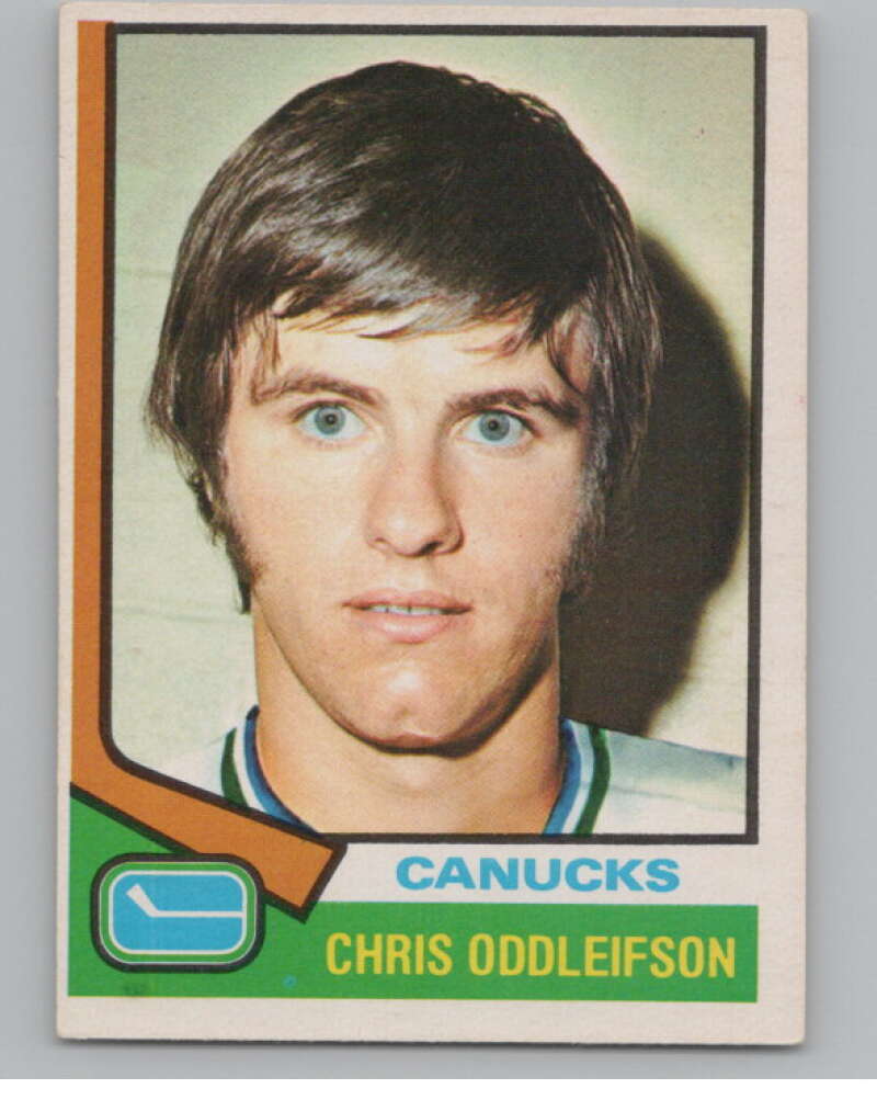 1974-75 O-Pee-Chee #108 Chris Oddleifson  RC Rookie Canucks  V103546 Image 1