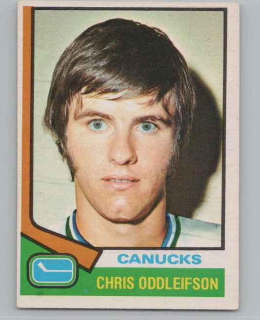 1974-75 O-Pee-Chee #108 Chris Oddleifson  RC Rookie Canucks  V103546 Image 1