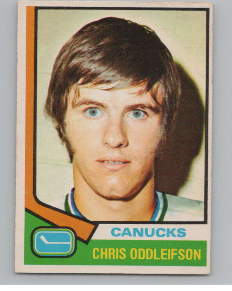 1974-75 O-Pee-Chee #108 Chris Oddleifson  RC Rookie Canucks  V103548 Image 1