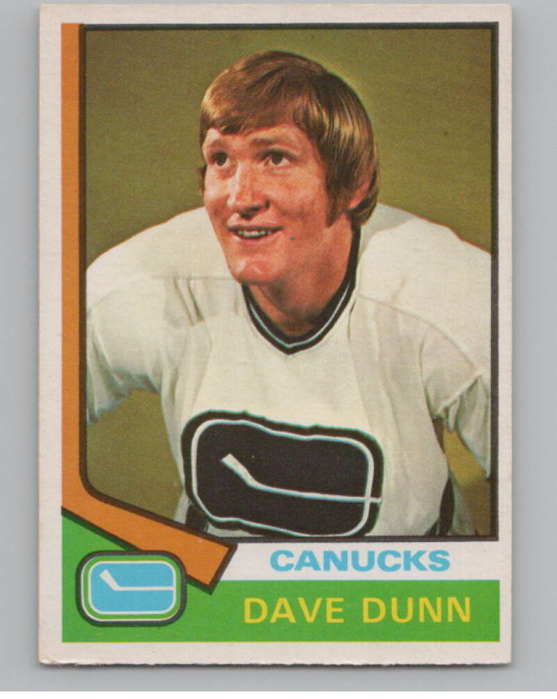 1974-75 O-Pee-Chee #152 Dave Dunn  RC Rookie Vancouver Canucks  V103599 Image 1