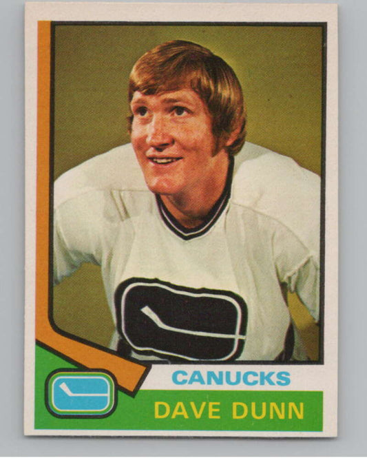 1974-75 O-Pee-Chee #152 Dave Dunn  RC Rookie Vancouver Canucks  V103600 Image 1