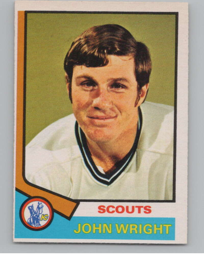 1974-75 O-Pee-Chee #156 John Wright  RC Rookie Kansas City Scouts  V103603 Image 1