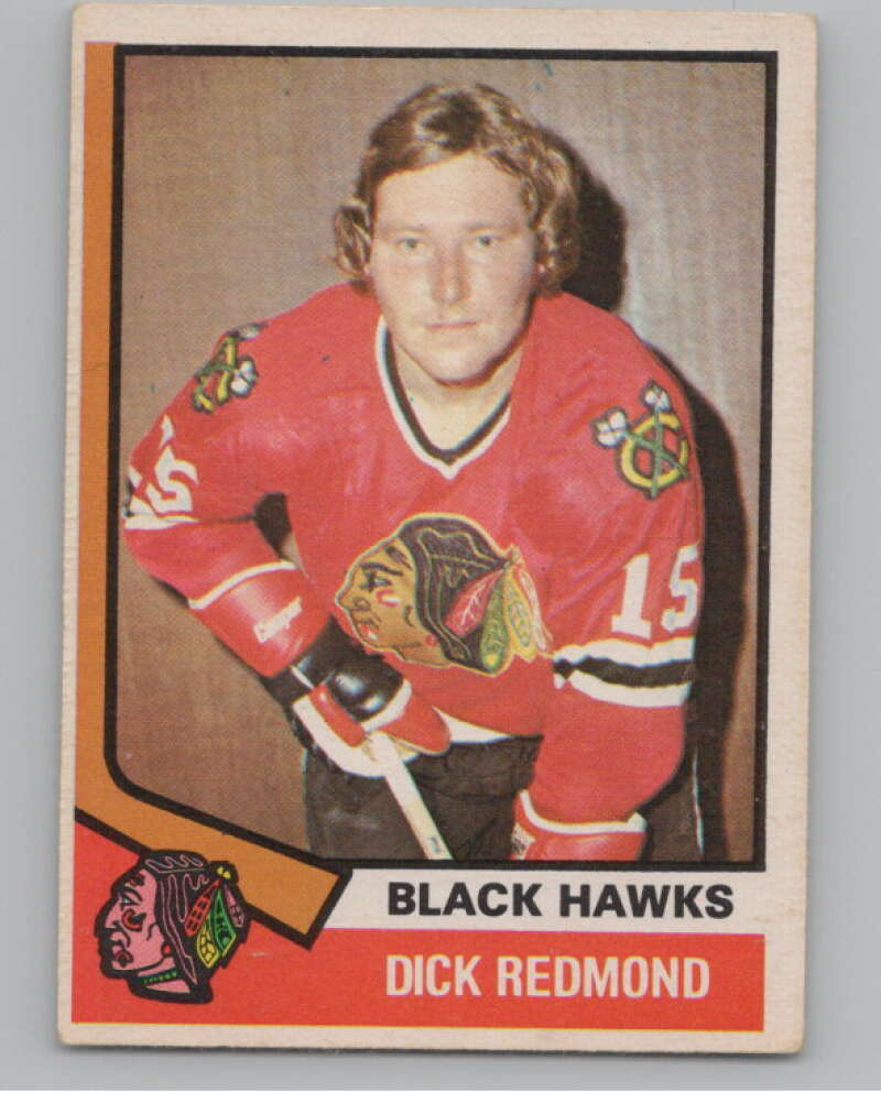 1974-75 O-Pee-Chee #186 Dick Redmond  Chicago Blackhawks  V103656 Image 1