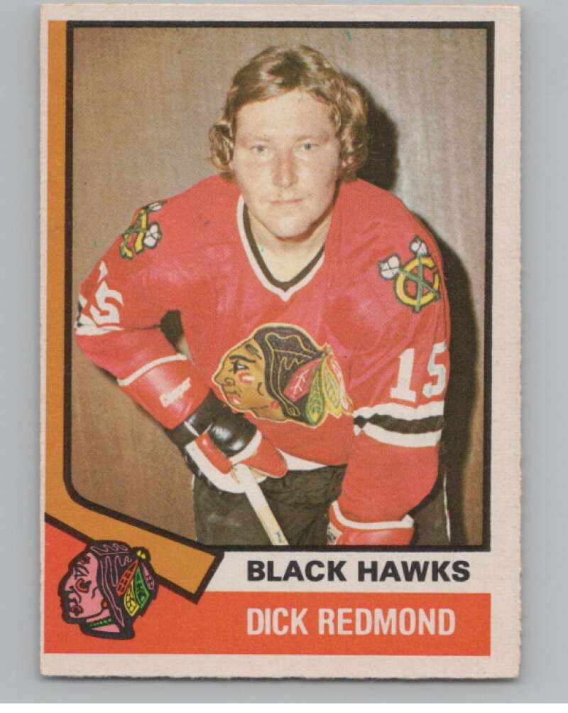 1974-75 O-Pee-Chee #186 Dick Redmond  Chicago Blackhawks  V103657 Image 1