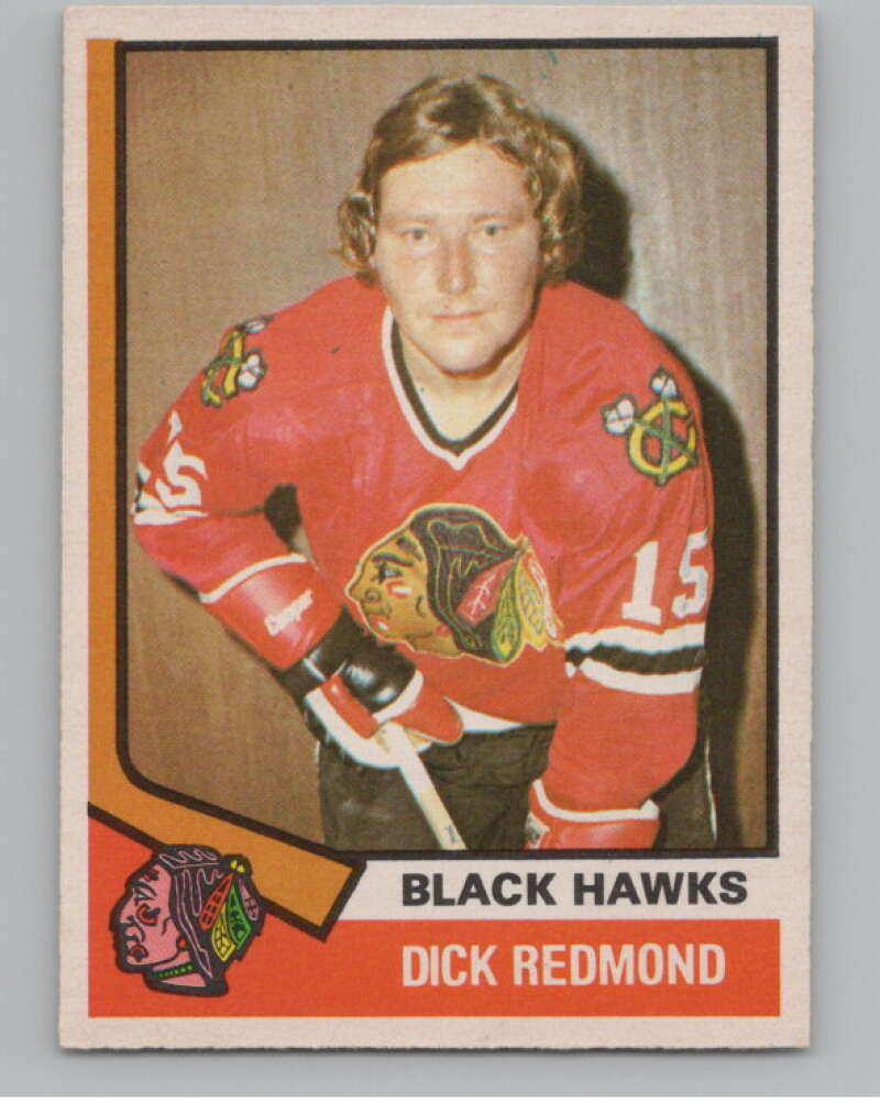 1974-75 O-Pee-Chee #186 Dick Redmond  Chicago Blackhawks  V103658 Image 1