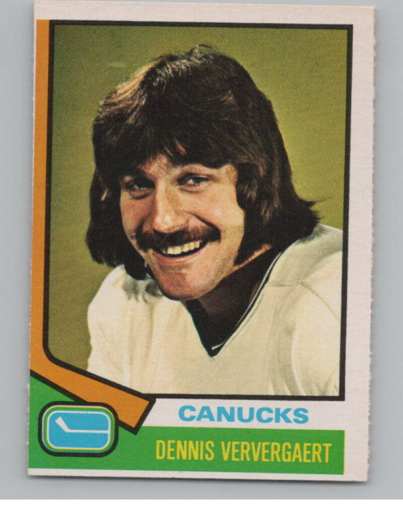 1974-75 O-Pee-Chee #207 Dennis Ververgaert RC Rookie  Canucks  V103689 Image 1