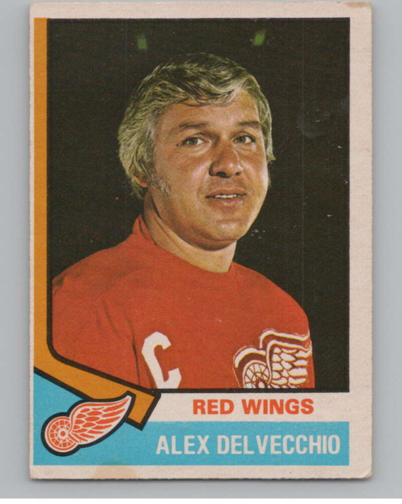 1974-75 O-Pee-Chee #222 Alex Delvecchio CO  Detroit Red Wings  V103702 Image 1