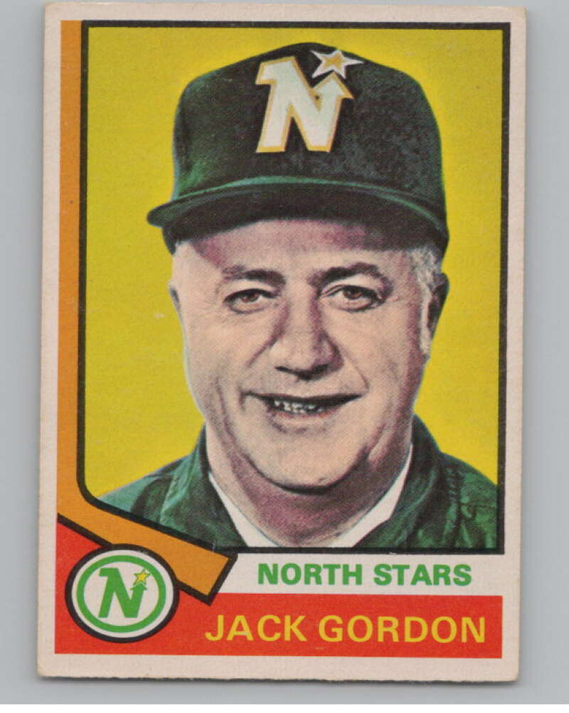 1974-75 O-Pee-Chee #238 Jack Gordon CO  RC Rookie North Stars  V103721 Image 1