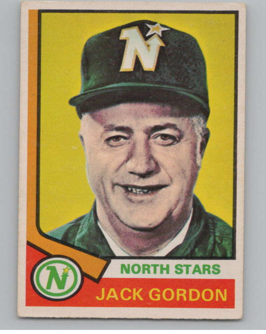 1974-75 O-Pee-Chee #238 Jack Gordon CO  RC Rookie North Stars  V103721 Image 1