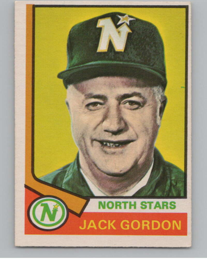 1974-75 O-Pee-Chee #238 Jack Gordon CO  RC Rookie North Stars  V103722 Image 1