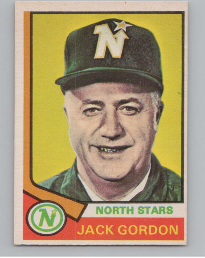1974-75 O-Pee-Chee #238 Jack Gordon CO  RC Rookie North Stars  V103723 Image 1