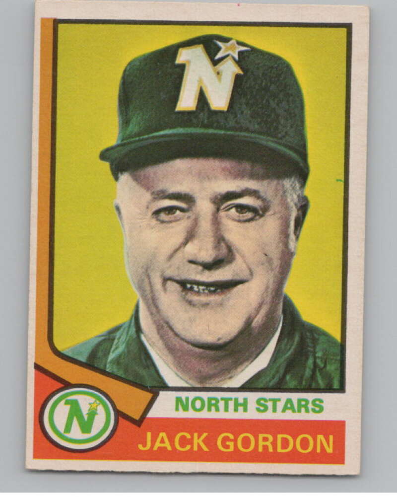 1974-75 O-Pee-Chee #238 Jack Gordon CO  RC Rookie North Stars  V103724 Image 1