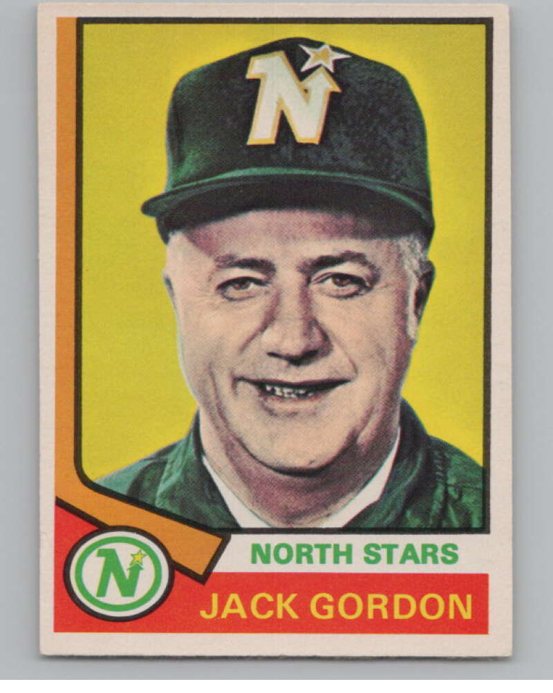 1974-75 O-Pee-Chee #238 Jack Gordon CO  RC Rookie North Stars  V103725 Image 1