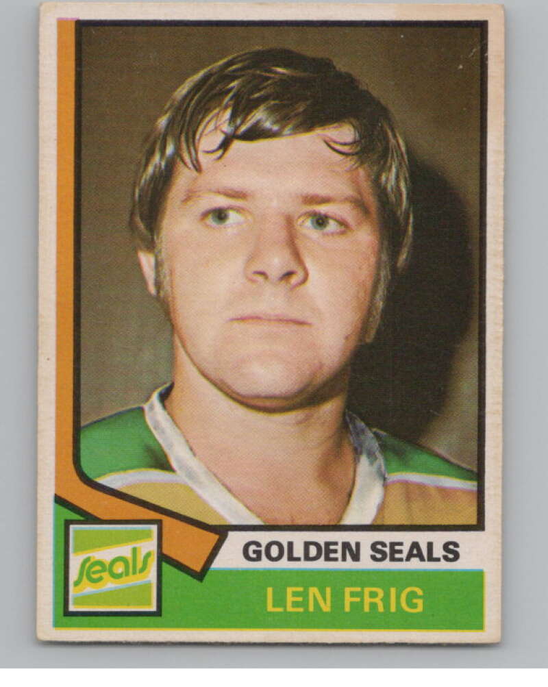 1974-75 O-Pee-Chee #242 Len Frig  RC Rookie California Golden Seals  V103727 Image 1