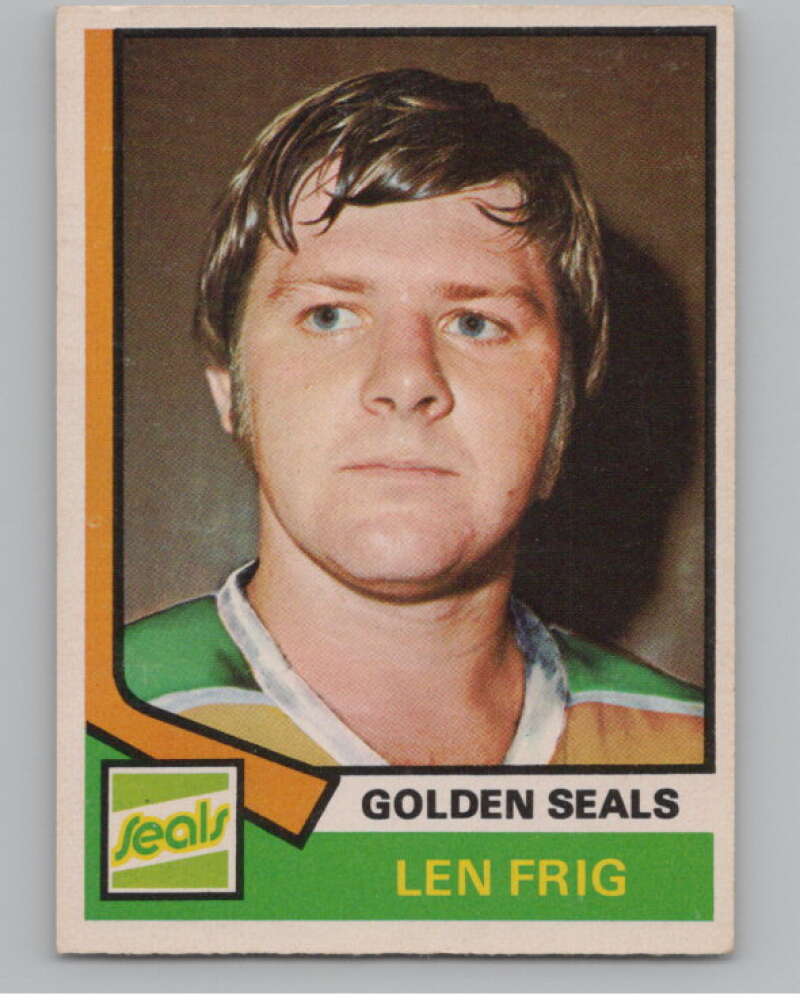 1974-75 O-Pee-Chee #242 Len Frig  RC Rookie California Golden Seals  V103728 Image 1