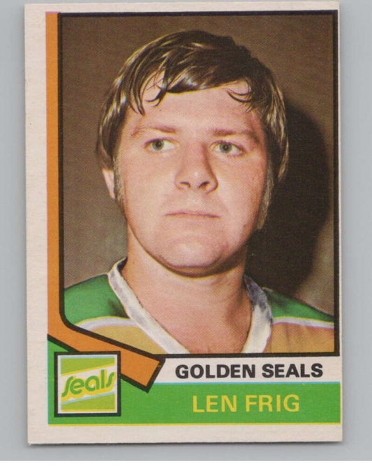 1974-75 O-Pee-Chee #242 Len Frig  RC Rookie California Golden Seals  V103729 Image 1