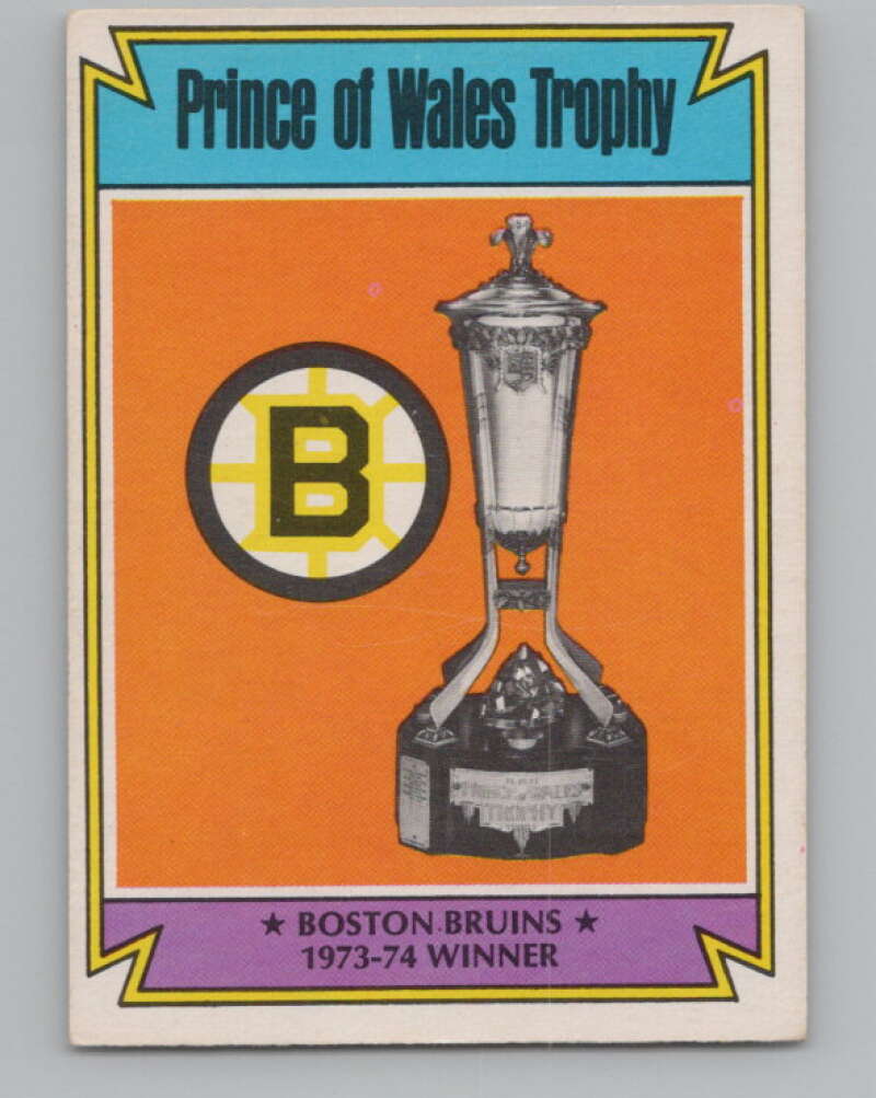 1974-75 O-Pee-Chee #247 Boston Bruins Prince of Wales Trophy  V103734 Image 1