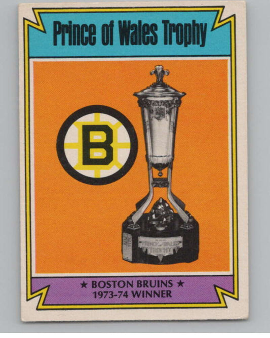 1974-75 O-Pee-Chee #247 Boston Bruins Prince of Wales Trophy  V103735 Image 1
