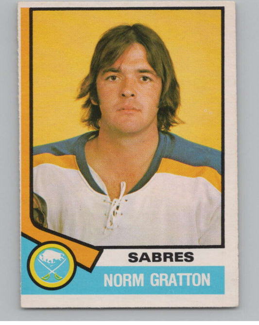 1974-75 O-Pee-Chee #288 Norm Gratton  RC Rookie Buffalo Sabres  V103775 Image 1