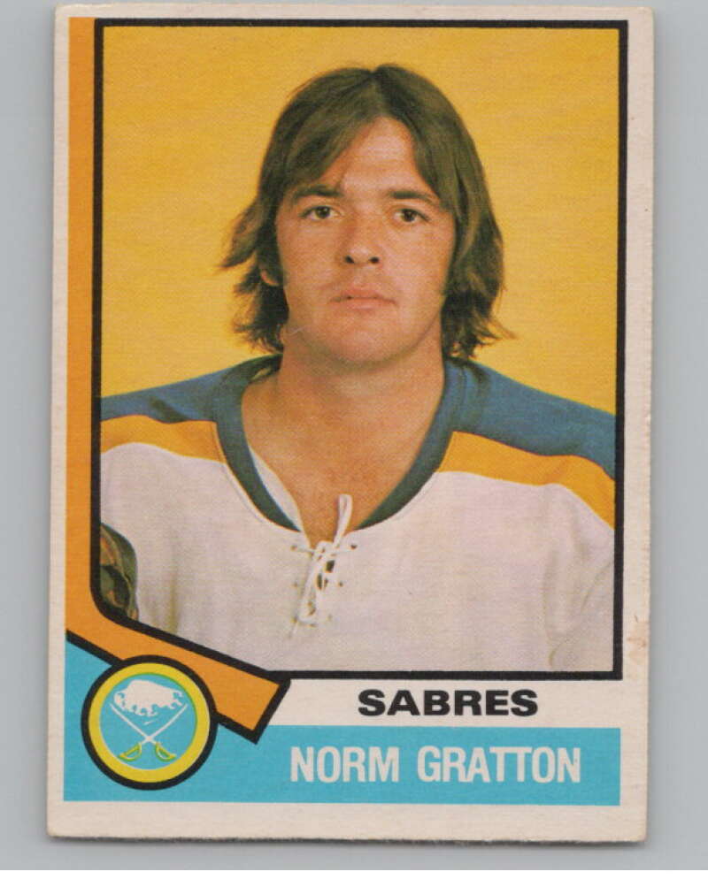 1974-75 O-Pee-Chee #288 Norm Gratton  RC Rookie Buffalo Sabres  V103776 Image 1