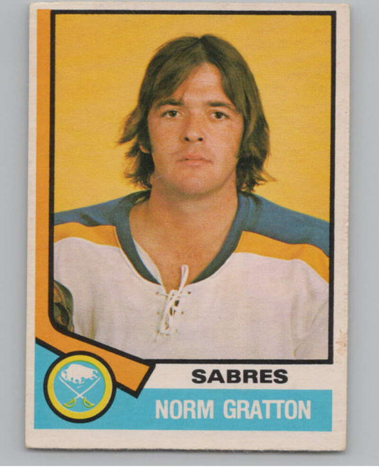 1974-75 O-Pee-Chee #288 Norm Gratton  RC Rookie Buffalo Sabres  V103776 Image 1