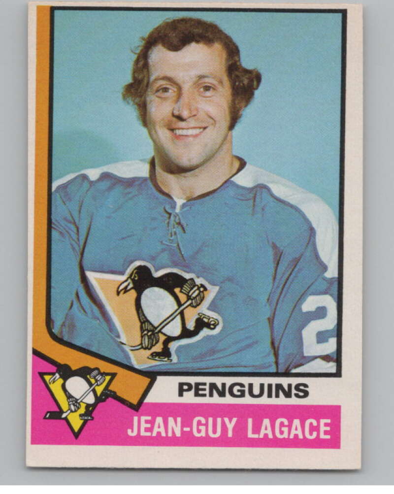 1974-75 O-Pee-Chee #299 Jean-Guy Lagace  RC Rookie Penguins  V103786 Image 1