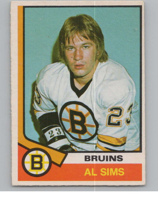 1974-75 O-Pee-Chee #333 Al Sims  RC Rookie Boston Bruins  V103823 Image 1