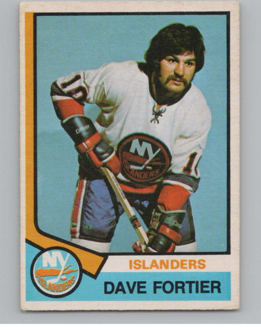 1974-75 O-Pee-Chee #382 Dave Fortier  RC Rookie New York Islanders  V103873 Image 1