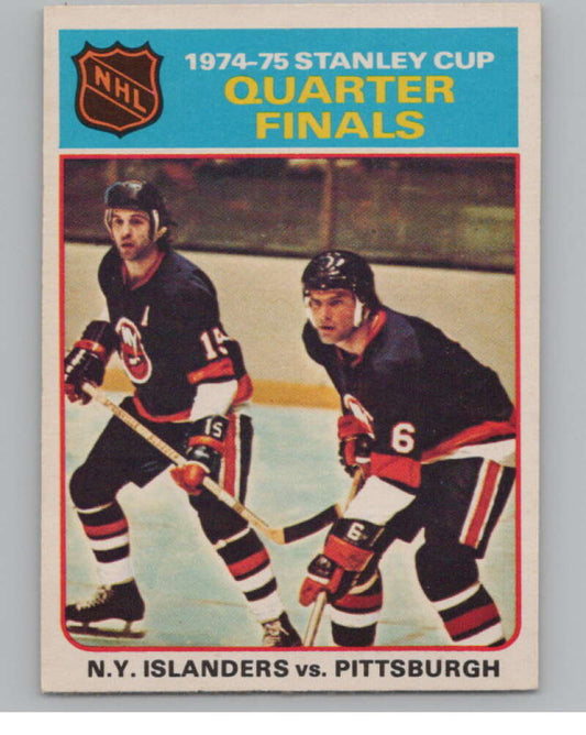 1975-76 O-Pee-Chee #4 Quarter Finals Hockey Islanders/Penguins  V103895 Image 1