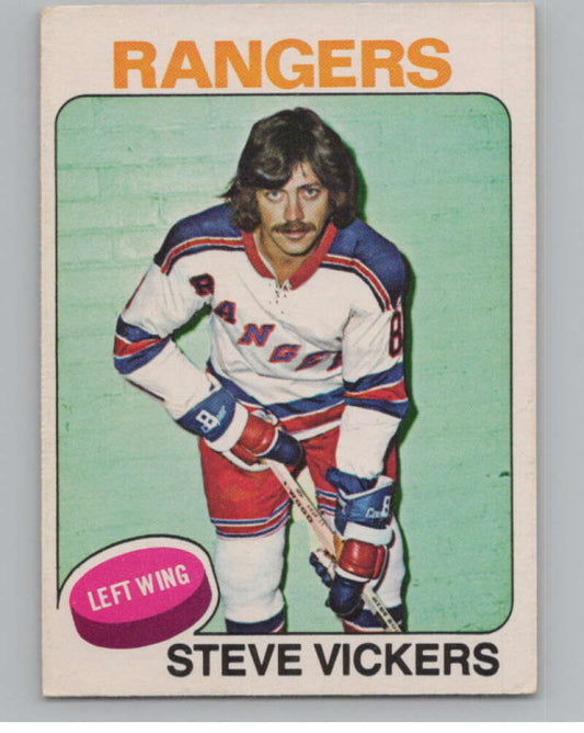 1975-76 O-Pee-Chee #19 Steve Vickers Hockey New York Rangers  V103900 Image 1