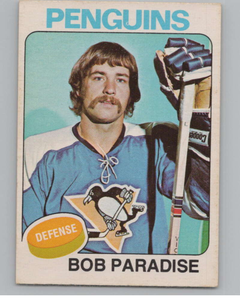 1975-76 O-Pee-Chee #21 Bob Paradise Hockey Pittsburgh Penguins  V103901 Image 1