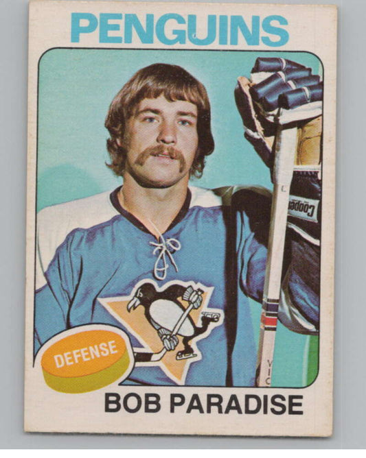 1975-76 O-Pee-Chee #21 Bob Paradise Hockey Pittsburgh Penguins  V103901 Image 1