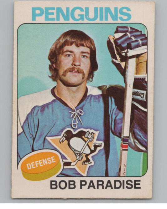 1975-76 O-Pee-Chee #21 Bob Paradise Hockey Pittsburgh Penguins  V103902 Image 1