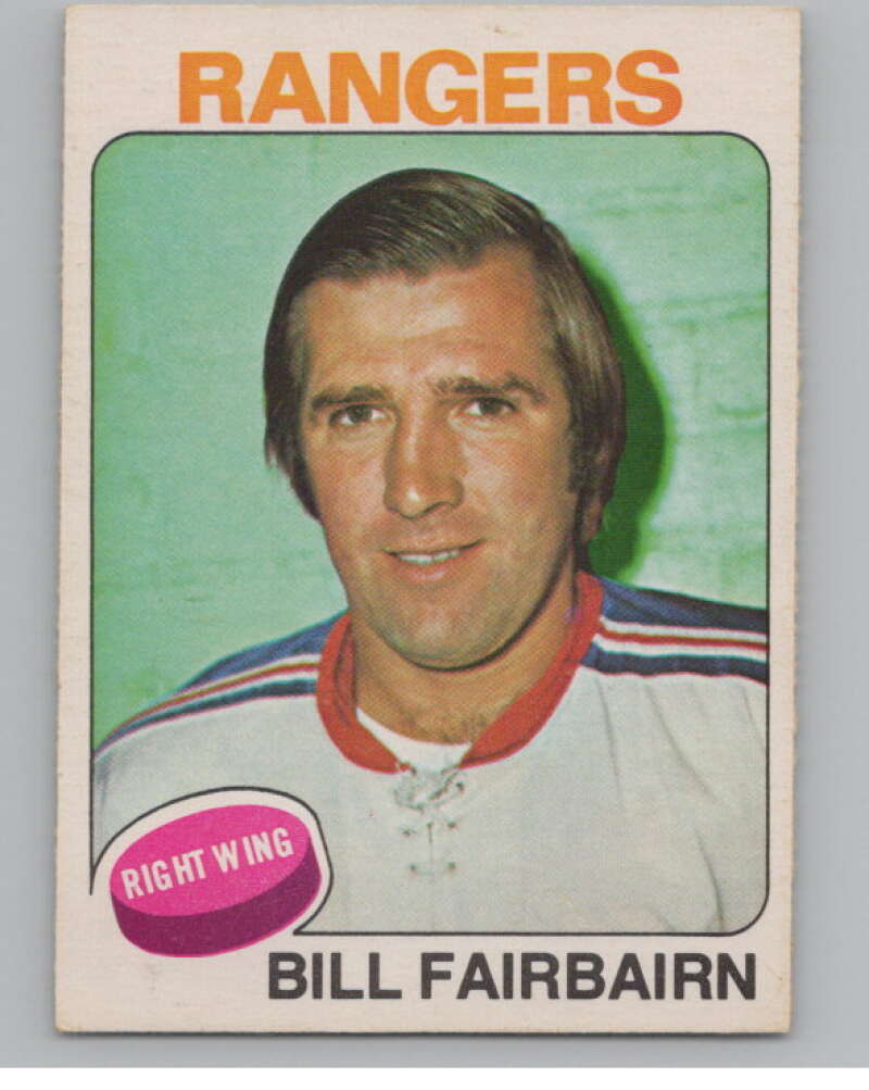1975-76 O-Pee-Chee #109 Bill Fairbairn Hockey New York Rangers  V103929 Image 1